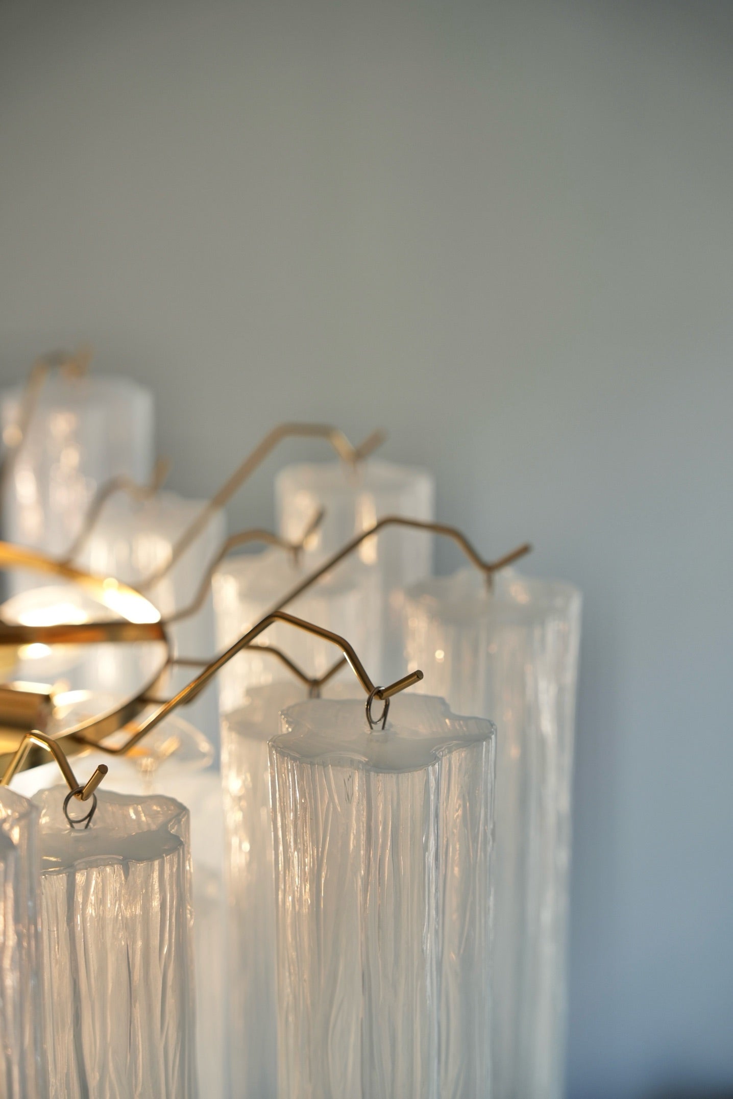 "Paris" Milky Blue Chandelier Gold