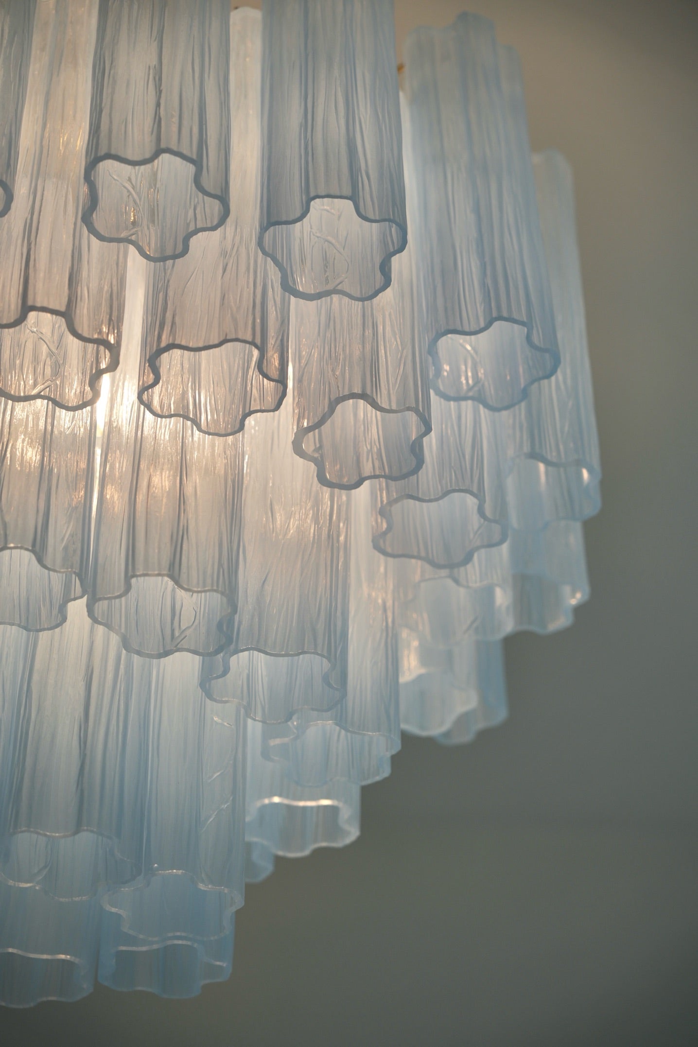 "Bordeaux" Milky Blue Chandelier Gold